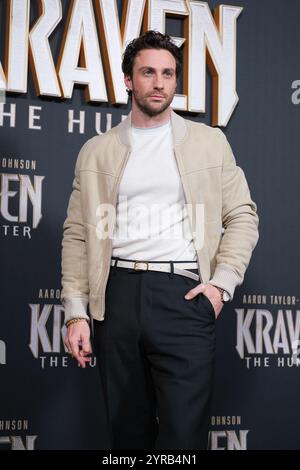 Aaron Taylor-Johnson presenta a Madrid il film "Kraven il cacciatore", il 3 dicembre 2024, a Madrid, Spagna. Foto Stock