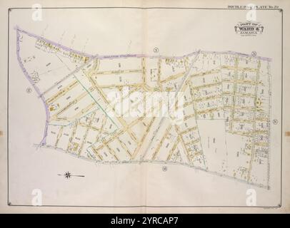 Queens, Vol. 1A, Double Page Plate No. 20; Part of Ward 4 Jamaica. [Mappa delimitata da Springfield Blvd., Farmers Ave., Merrick Rd.] 1918 Foto Stock