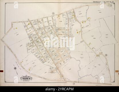 Queens, Vol. 1A, Double Page Plate No. 27; Part of Ward 4 Jamaica. [Mappa delimitata da 147th Ave., Springfield Rd., Rockway Blvd., Farmers Ave.] 1918 Foto Stock