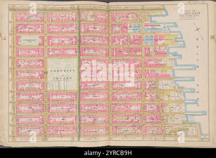 Mappa delimitata da E. 14th St., East River, E. 3rd St., 1st Ave., Plate 12 1891 di Bromley, George Washington Foto Stock