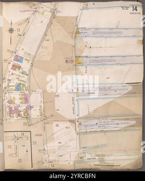 Staten Island, V. 1, targa n. 14 [Mappa delimitata da Canal, Bay] 1917 Foto Stock