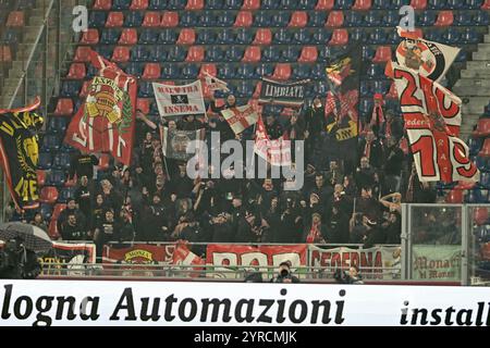 Bologna, Italia. 3 dicembre 2024. Tifosi dell'AC Monza durante l'ottava finale di Coppa Italia tra Bologna e Monza, allo Stadio Renato Dall'Ara di Bologna, Italia - martedì 3 dicembre 2024. Sport - calcio (foto AC Monza/LaPresse di Studio Buzzi) credito: LaPresse/Alamy Live News Foto Stock