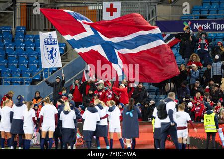 Oslo, Norvegia. 3 dicembre 2024. Oslo, Norvegia, 3 dicembre 2024: I tifosi norvegesi sono visti dopo i play-off delle qualificazioni europee UEFA femminile partita di calcio della seconda fase tra Norvegia e Irlanda del Nord allo stadio Ullevaal di Oslo, Norvegia (Ane Frosaker/SPP) crediti: SPP Sport Press Photo. /Alamy Live News Foto Stock