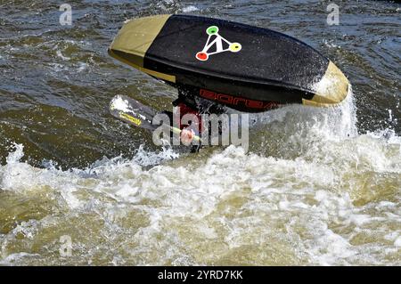 Trója, vodní kanál a Stromovka / Troia, canale d'acqua e Stromovka Foto Stock