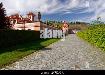 Trója, vodní kanál a Stromovka / Troia, canale d'acqua e Stromovka Foto Stock