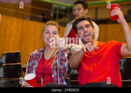 ritratto di tifosi di calcio Foto Stock