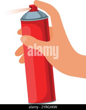 Bomboletta spray in mano, spray di controllo Pest Illustrazione Vettoriale