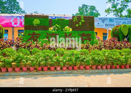 DONSAO, LAOS - 10 MAGGIO 2019: La barca con i turisti sul fiume Mekong nell'area del Triangolo d'Oro, il 10 maggio a Donsao Foto Stock