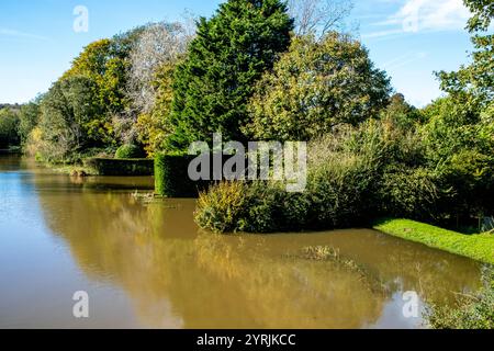 High River Levels, River Ouse, Lewes, East Sussex, Regno Unito. Foto Stock