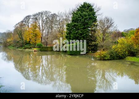 High River Levels, River Ouse, Lewes, East Sussex, Regno Unito. Foto Stock