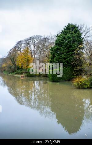 High River Levels, River Ouse, Lewes, East Sussex, Regno Unito. Foto Stock