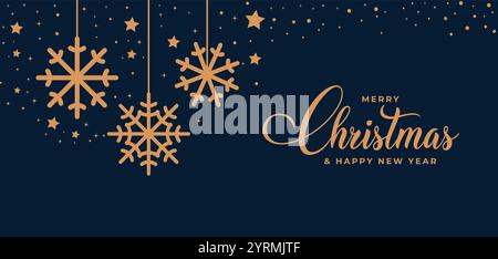 Biglietto di auguri di Natale, buon Natale, banner, Natale ecologico, panorama, intestazione Illustrazione Vettoriale