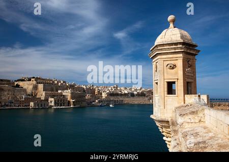 Malta, La Valletta, Senglea, L-Isla, Senglea punto la vedette lookout Foto Stock