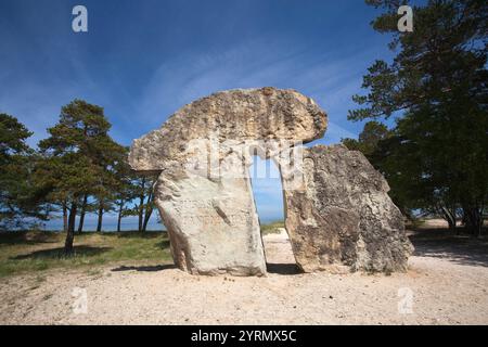 La lettonia, occidentale della Lettonia, regione di Kurzeme, Cape Kolka, Kolkasrags, Kolka, Slitere National Park, segnaletica Foto Stock