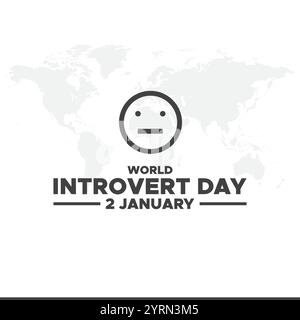 Giornata mondiale dell'introverso. Persone, casa e cuore. Ideale per cartoline, banner, poster, social media e altro ancora. Sfondo bianco. Illustrazione Vettoriale