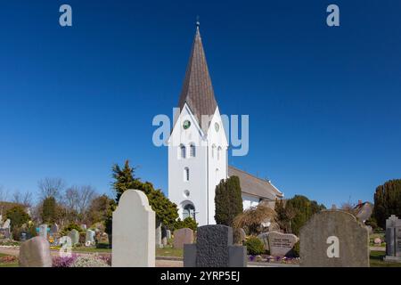Chiesa di San Clemente, Nebel, Isola di Amrum, Frisia settentrionale, Schleswig-Holstein, Germania Foto Stock