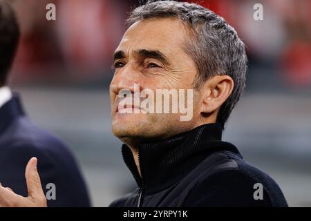 Bilbao, Spagna. 4 dicembre 2024. Ernesto Valverde (Athletic Club) visto durante la partita di LaLiga tra Athletic Club e Real Madrid FC. Maciej Rogowski/Alamy Live News Foto Stock