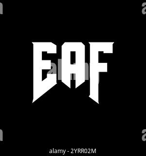 Design del logo EAF Letter per l'azienda tecnologica. Combinazione di colori bianco e nero con logo EAF. Logo EAF, vettore EAF, design EAF, icona EAF, EAF alph Illustrazione Vettoriale