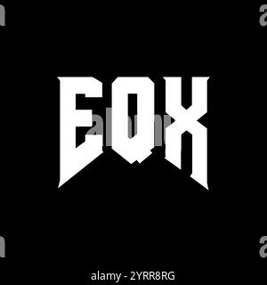 Design del logo EQX Letter per l'azienda tecnologica. Combinazione di colori bianco e nero con logo EQX. Logo EQX, vettore EQX, design EQX, icona EQX, EQX alph Illustrazione Vettoriale