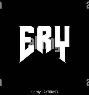 Design del logo della lettera di ERY per l'azienda tecnologica. Combinazione di colori bianco e nero con logo ERY. Logo ERY, vettore ERY, design ERY, icona ERY, alph ERY Illustrazione Vettoriale