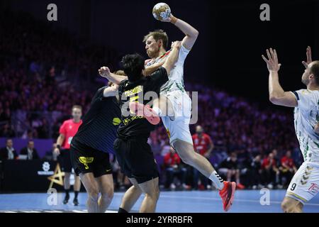 Nantes, Francia. 4 dicembre 2024. Albin LAGERGREN di Magdeburgo durante l'EHF Champions League, fase a gironi partita di pallamano tra HBC Nantes e SC Magdeburg il 4 dicembre 2024 al Neodif XXL di Nantes, Francia - Photo Julien Kammerer/DPPI Credit: DPPI Media/Alamy Live News Foto Stock