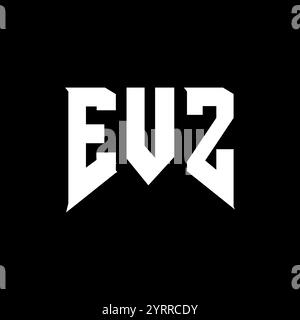 Design con logo EVZ Letter per l'azienda tecnologica. Combinazione di colori bianco e nero con logo EVZ. Logo EVZ, vettore EVZ, design EVZ, icona EVZ, alph EVZ Illustrazione Vettoriale