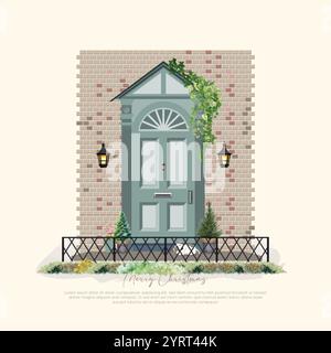 Biglietto natalizio e Capodanno festivo Illustrazione Vettoriale