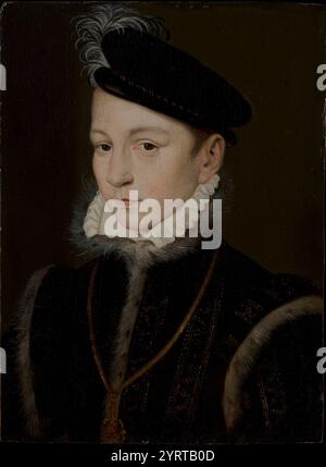 Carlo IX (1550–1574), re di Francia (secondo lo stile di Francois Clouet) Foto Stock