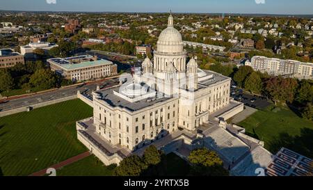 10/20/22 - PROVIDENCE, RI, USA - Vista aerea del Campidoglio del Rhode Island a Providence Rhode Island Foto Stock