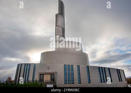 Cattedrale dell'aurora boreale in alta - Norvegia Foto Stock