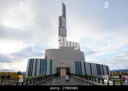 Cattedrale dell'aurora boreale in alta - Norvegia Foto Stock
