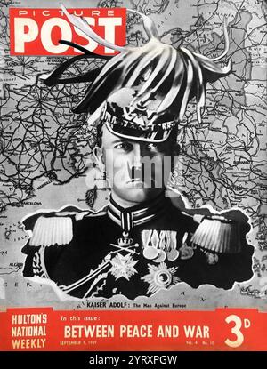 Settembre 1939 Picture Post Magazine raffigurante il leader tedesco Adolf Hitler all'inizio della seconda guerra mondiale. Foto Stock