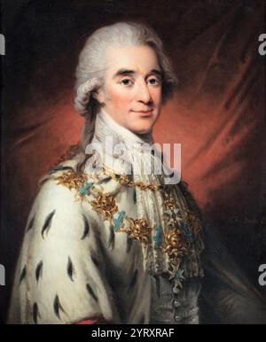 Ritratto di Hans Axel von Fersen (1755 ? 1810), di Carl Frederik von Breda (16 agosto 1759 ? Dicembre 1818). Von Fersen noto come Axel de Fersen in Francia, fu un conte svedese, maresciallo del Regno di Svezia, un generale a cavallo dell'esercito reale svedese, uno dei signori del Regno, aiutante di campo di Rochambeau nella guerra di indipendenza americana, diplomatico e statista, e amico della regina Maria Antonietta di Francia. Von Fersen fu linciato da una folla di Stoccolma, a seguito delle voci sul suo coinvolgimento nella morte di Carlo Augusto, principe ereditario di Svezia. Foto Stock