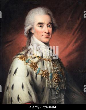 Hans Axel von Fersen (1755 ? 20 giugno 1810), diplomatico e statista svedese, e amico della regina Maria Antonietta di Francia. Von Fersen fu linciato da una folla di Stoccolma, a seguito delle voci sul suo coinvolgimento nella morte di Carlo Augusto, principe ereditario di Svezia. Ritratto (1800) di Carl Frederik von Breda (1759?1818) Foto Stock