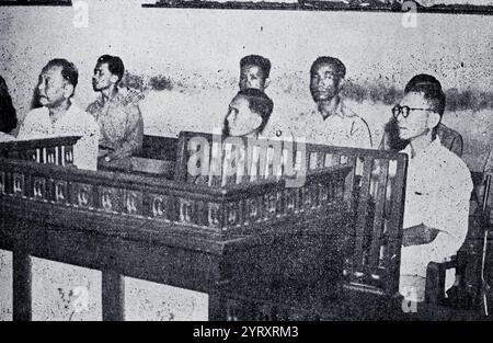 Tre accusati di aver ucciso re Ananda Mahidol del Siam. Erano Chit Singhaseni, ma Patthamasarin, e Chaliao Pathumrot '1950 Foto Stock