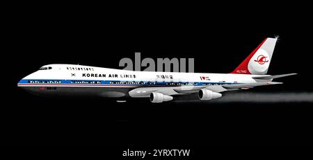 Il volo Korean Air Lines 007 era un volo di linea da New York a Seoul via Anchorage, Alaska. Il 1 settembre 1983, il volo fu abbattuto da un intercettore sovietico Sukhoi su-15. A causa di un errore di navigazione commesso dall'equipaggio, l'aereo di linea si allontanò dalla rotta pianificata originale e volò attraverso lo spazio aereo proibito dai sovietici. Foto Stock