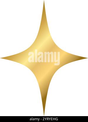 Scintillante emoji a stella dorata. Icona a stella dorata in stile 3d, simbolo scintillante della piattaforma di social media su sfondo trasparente. Illustrazione vettoriale EPS 10 Illustrazione Vettoriale
