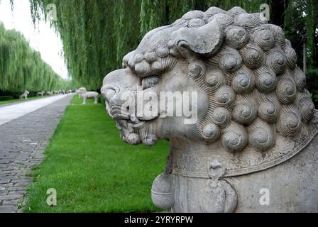 Le tombe Ming; una collezione di mausolei costruiti dagli imperatori della dinastia Ming della Cina. La maggior parte delle tombe Ming si trova in un gruppo vicino a Pechino e collettivamente conosciute come le tredici Tombe della dinastia Ming, un sito patrimonio dell'umanità dell'UNESCO. 2020 Foto Stock