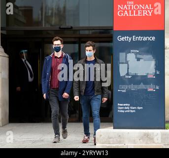 National Gallery, Londra, riapertura dopo Lockdown, durante la pandemia Covid-19 Corona virus. 8 luglio 2020 Foto Stock