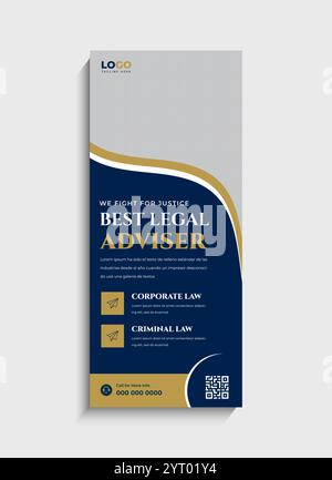 Studio legale Business standee progettazione di modelli di banner roll-up Illustrazione Vettoriale