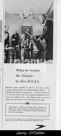 Comunicato stampa per BOAC Airline da Londra a New York maggio 1954 raffigurante una sala riunioni immagine dell'Henshaw Archive Foto Stock