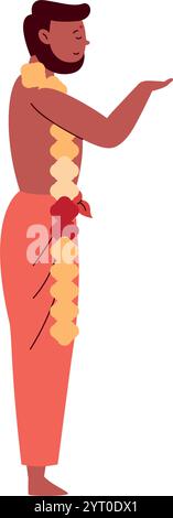 uomo indù nel cartone animato del festival kumbh mela Illustrazione Vettoriale