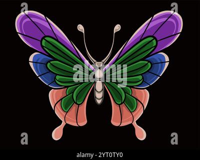 Illustrazione del vettore ornamento delle farfalle Illustrazione Vettoriale