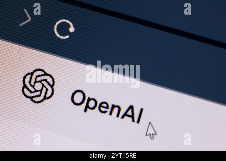 Leszno, Polonia. 5 dicembre 2024. Logo OpenAI visualizzato nella scheda Browser Web Foto Stock