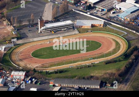 Vista aerea del Monmore Green Dog Track e dello Speedway Stadium di Wolverhampton 2005 Foto Stock