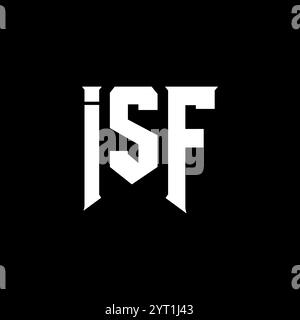 Logo ISF Letter per l'azienda tecnologica. Combinazione di colori bianco e nero con logo ISF. Logo ISF, vettore ISF, design ISF, icona ISF, ISF alph Illustrazione Vettoriale