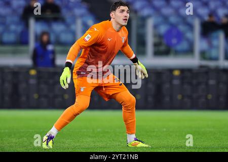 Roma, Italia. 5 dicembre 2024. Christos Mandas del SS Lazio durante la partita di Coppa Italia tra SS Lazio e SSC Napoli allo stadio Olimpico di Roma (Italia), 5 dicembre 2024. Crediti: Insidefoto di andrea staccioli/Alamy Live News Foto Stock