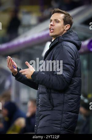 Bruxelles, Belgio. 5 dicembre 2024. Il capo-allenatore dell'Anderlecht David Hubert gestirà durante una partita di calcio tra RSC Anderlecht e KVC Westerlo, giovedì 5 dicembre 2024 a Bruxelles, nella finale di Coppa Croky del Belgio del 1/8. BELGA PHOTO VIRGINIE LEFOUR credito: Belga News Agency/Alamy Live News Foto Stock