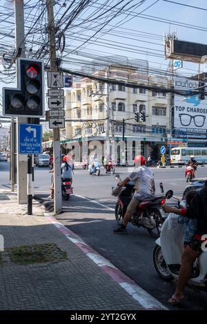 Incrocio stradale a Hua Hin Thailandia Foto Stock