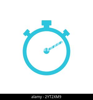 Timer, icona cronometro. Isolato su sfondo bianco. Dal set di icone blu. Illustrazione Vettoriale